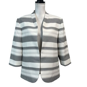 Preston & York Blazer Jacket Plus size 18 Black White Textured Striped Career